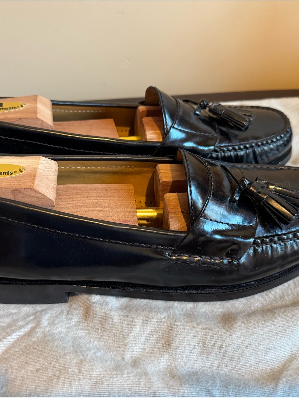 Cole Haan Men’s Black Leather Tassel Loafers Dress Shoes